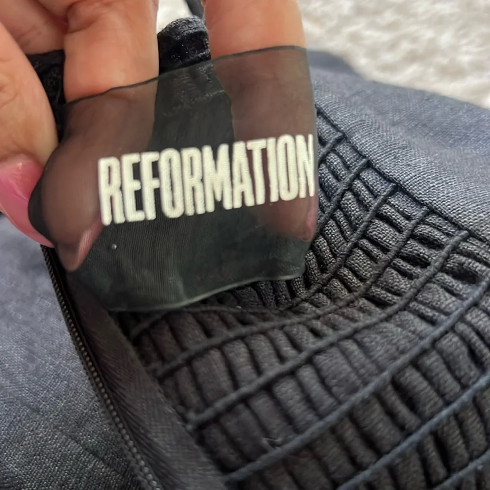 REFORMATION Jager Linen Black Jumpsuit - Picture 6 of 7